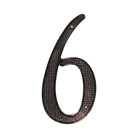 Pamex 4in Zinc Nail On House Number # 6 Matte Black Finish DD07406BL